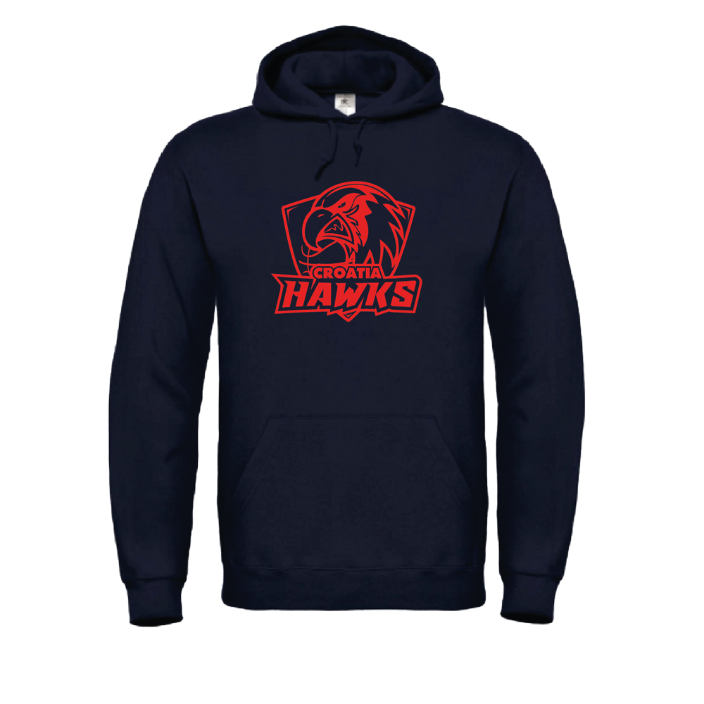 Hoodie Navy - "Hawks Logo" - einfarbg
