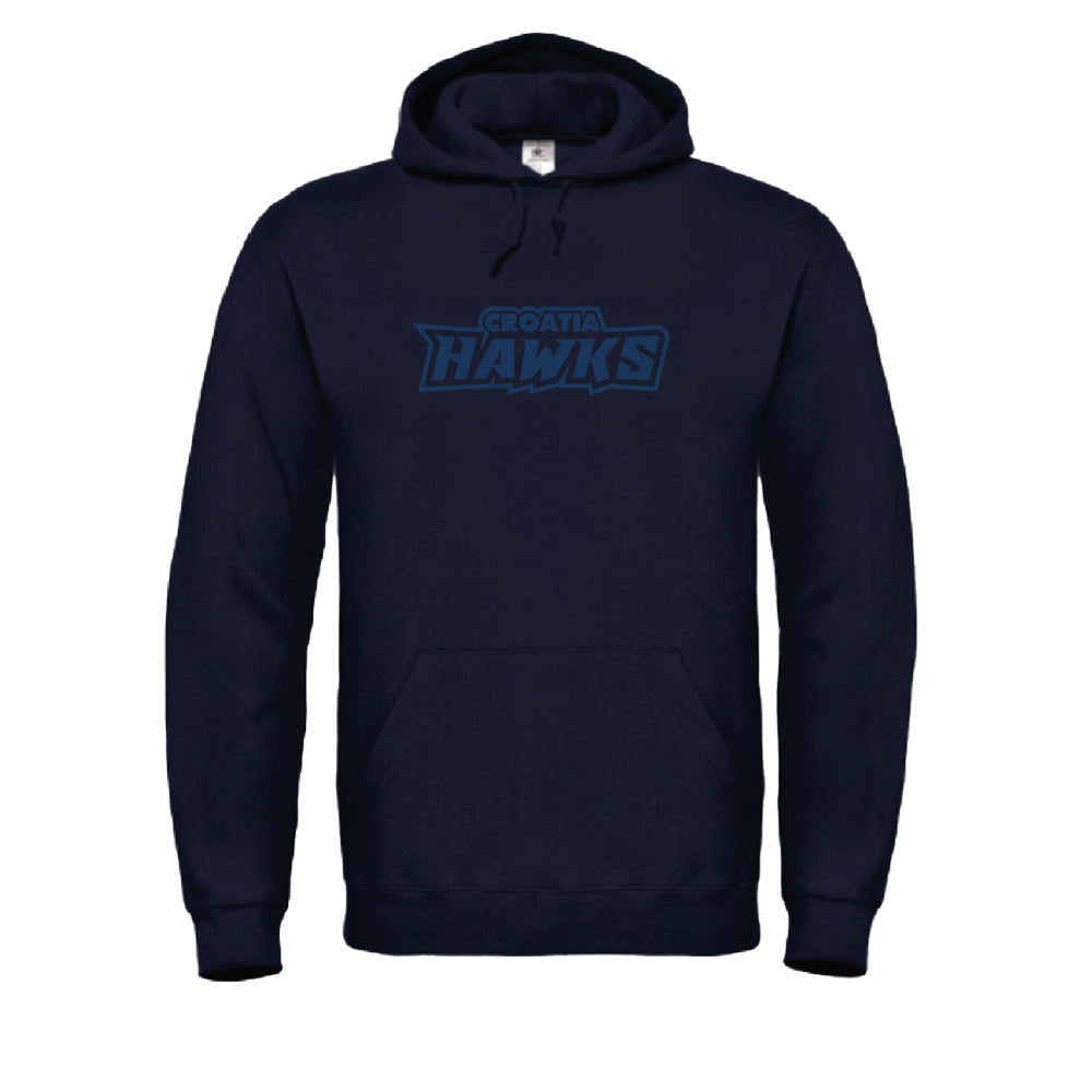 Hoodie Navy - "Hawks Schriftzug" - einfarbig