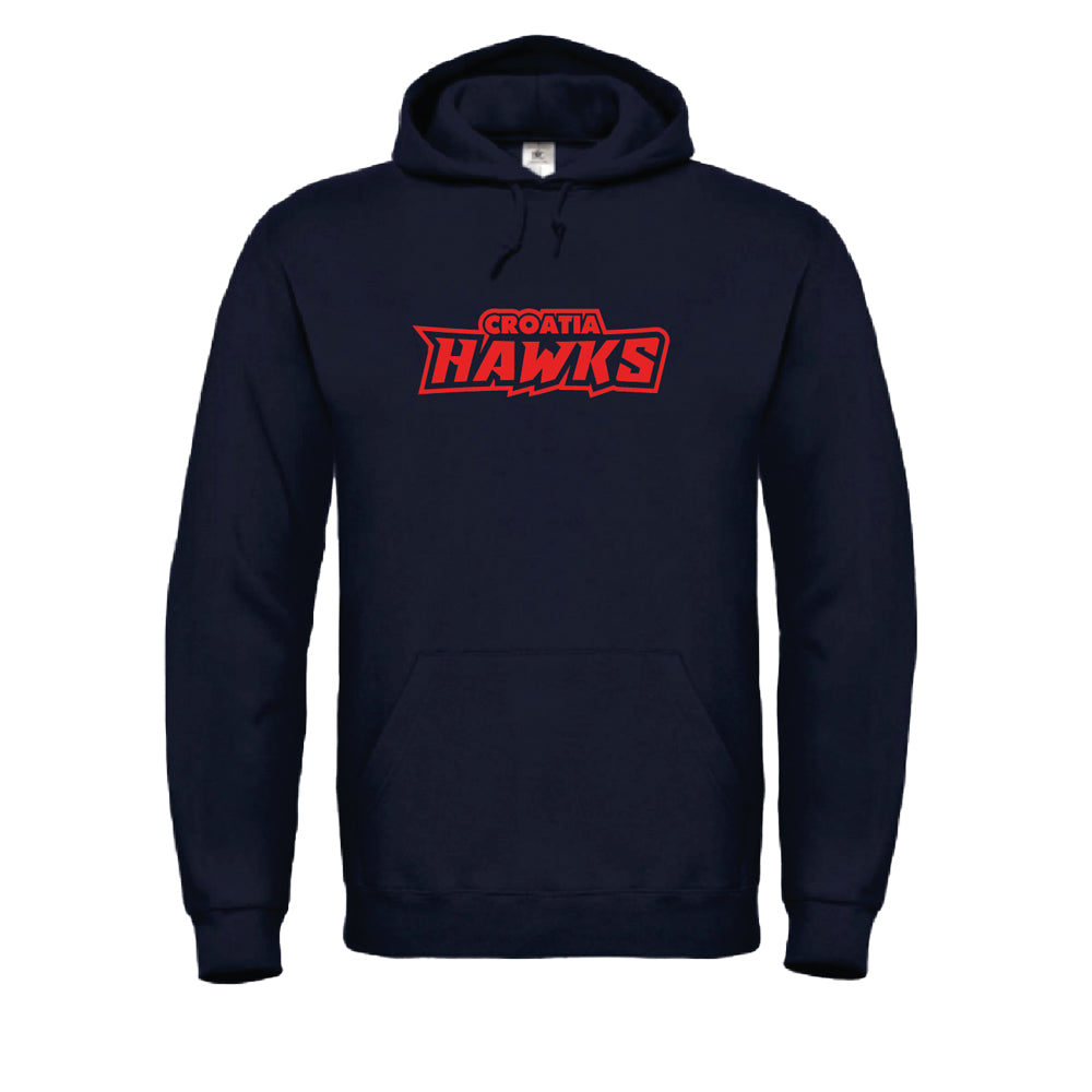 Hoodie Navy - "Hawks Schriftzug" - einfarbig