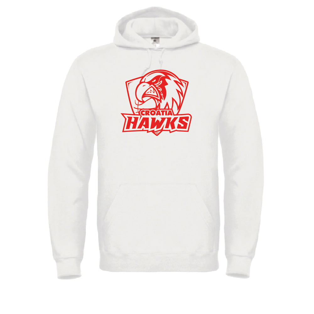 Hoodie Weiß - "Hawks Logo" - einfarbig