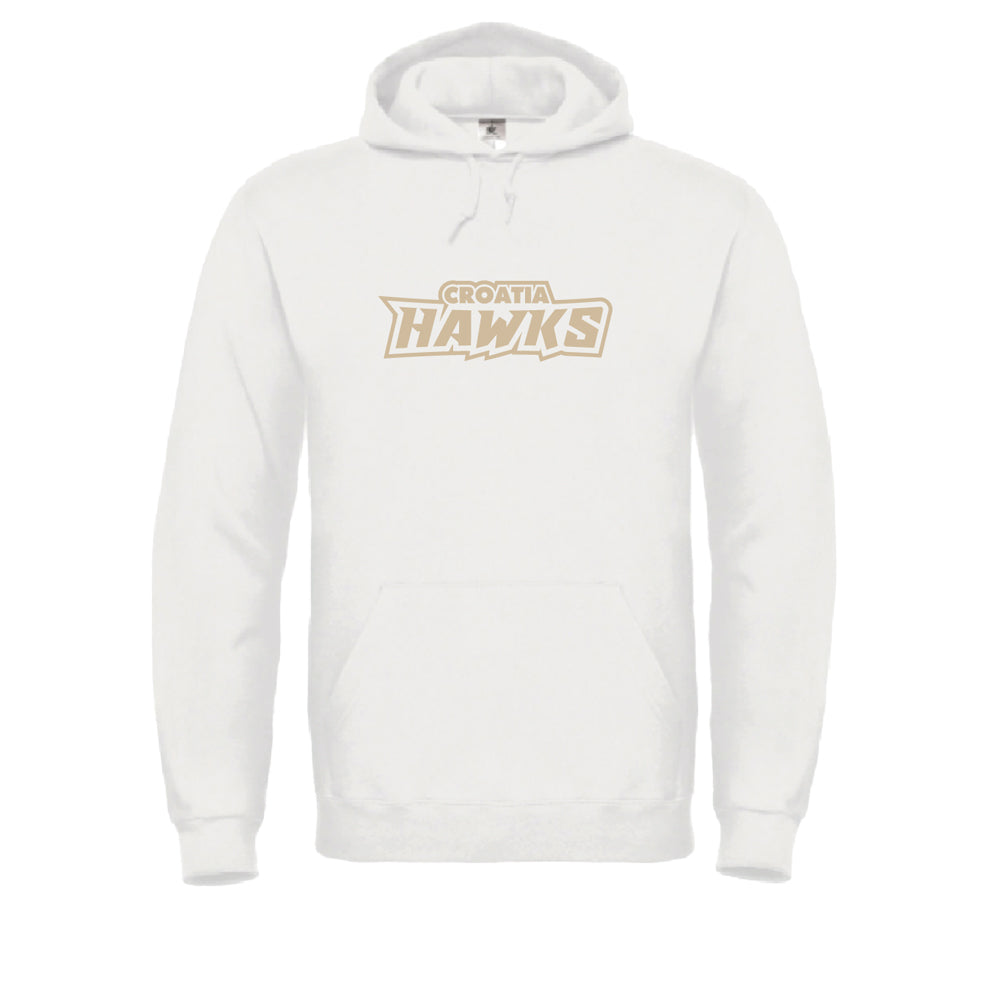 Hoodie weiß - "HAWKS Schriftzug" - einfarbig