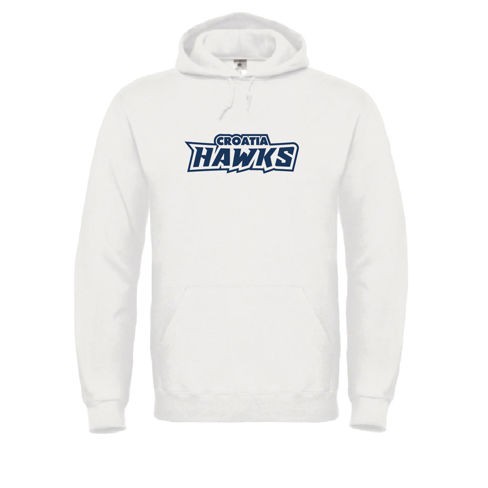 Hoodie weiß - "HAWKS Schriftzug" - einfarbig