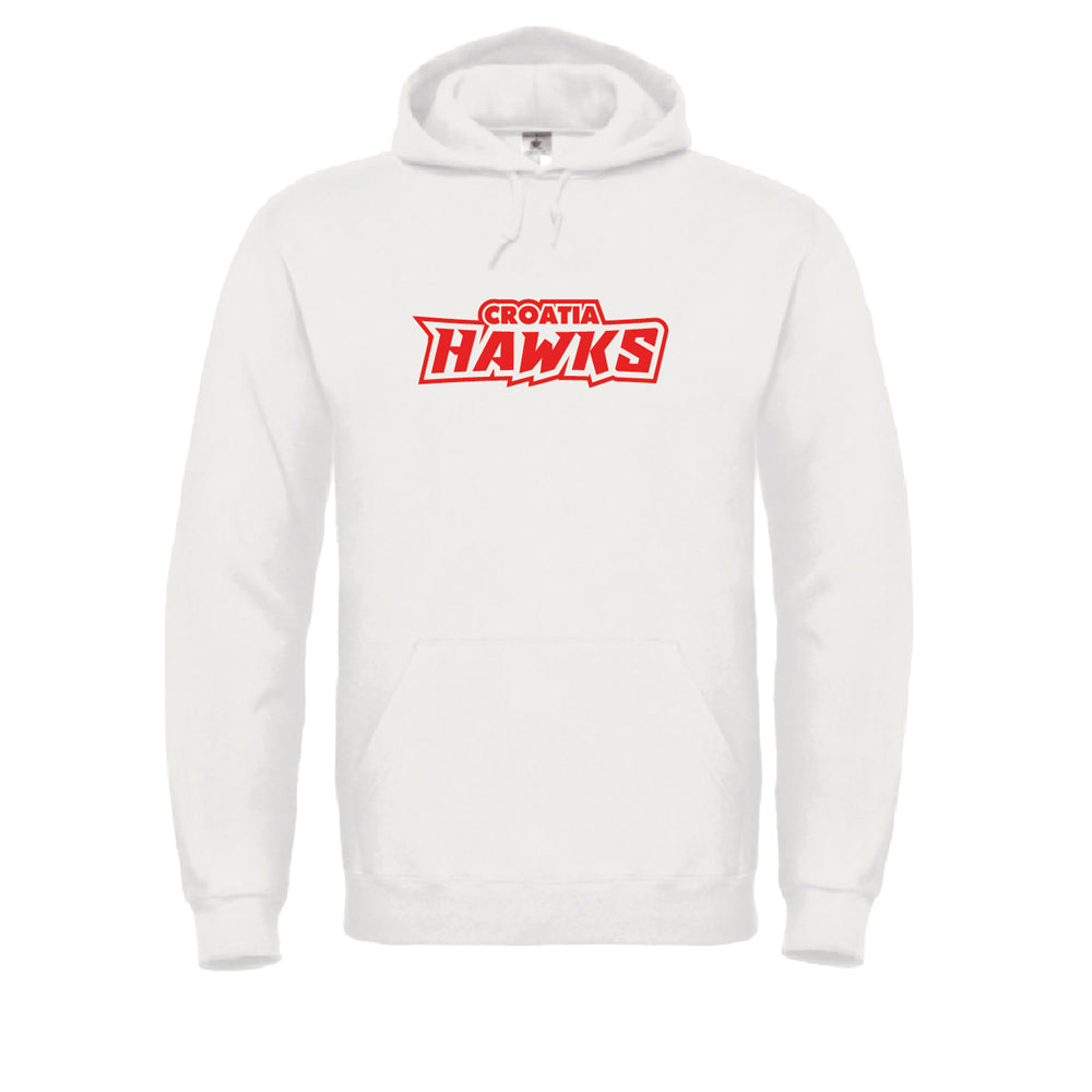 Hoodie weiß - "HAWKS Schriftzug" - einfarbig