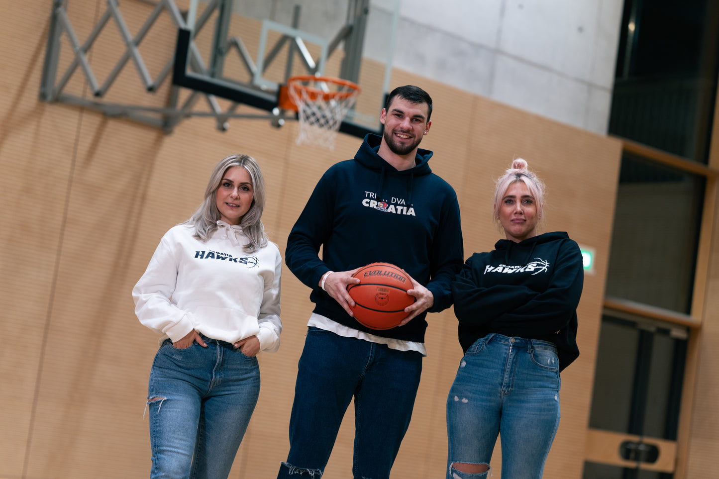 Hoodie Navy - "TRI - DVA - CROATIA"