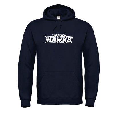 Hoodie Navy - "Hawks Schriftzug" - einfarbig