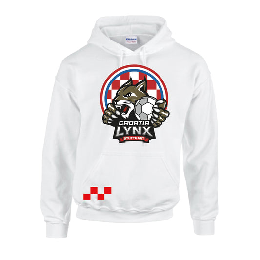 Hoodie weiß - "LYNX Logo" mehrfarbig